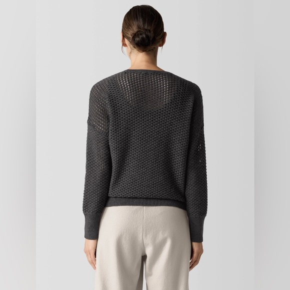NWT Eileen Fisher Merino Crew Neck Top in Regenerative Wool - Picture 4 of 7